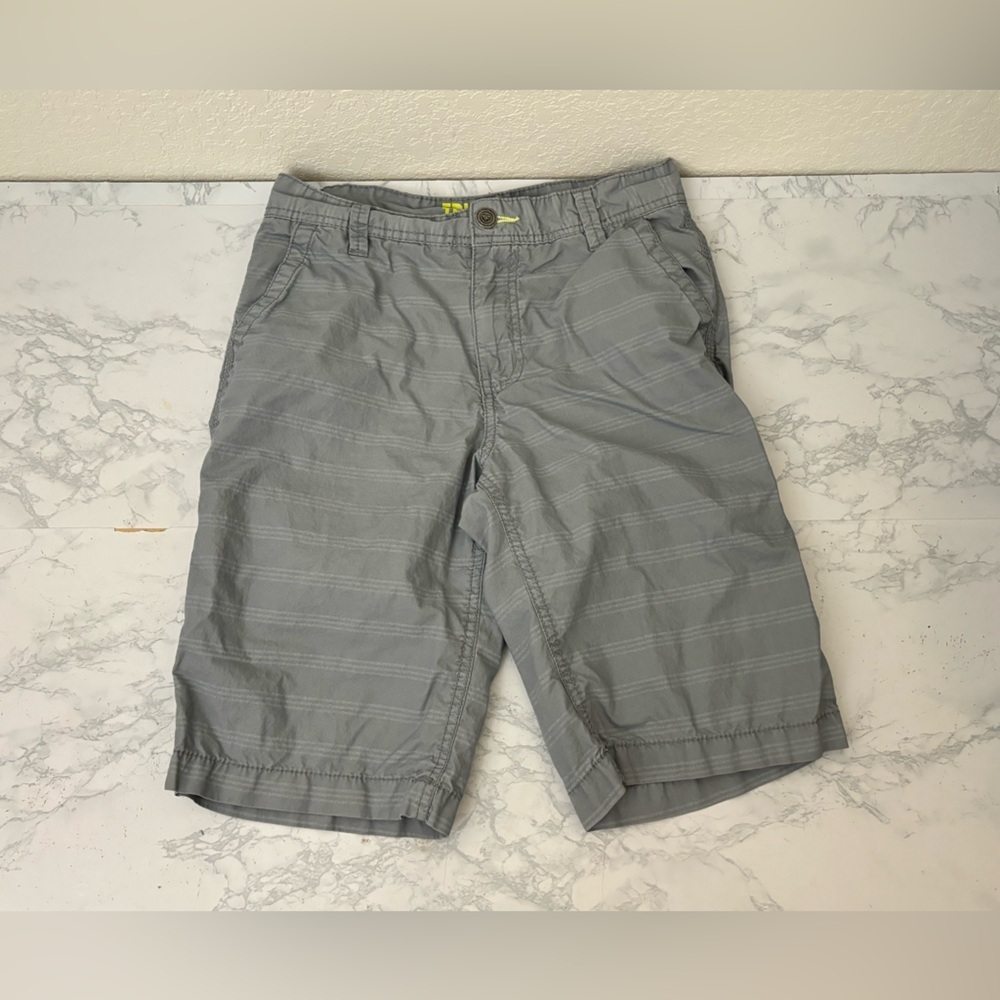 Epic Threads Youth Boys Chino Blue Long Shorts Size 12 Board Gray Striped​​​